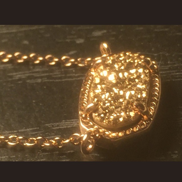 NWT KENDRA SCOTT Elisa Necklace W Rose Gold Drusy